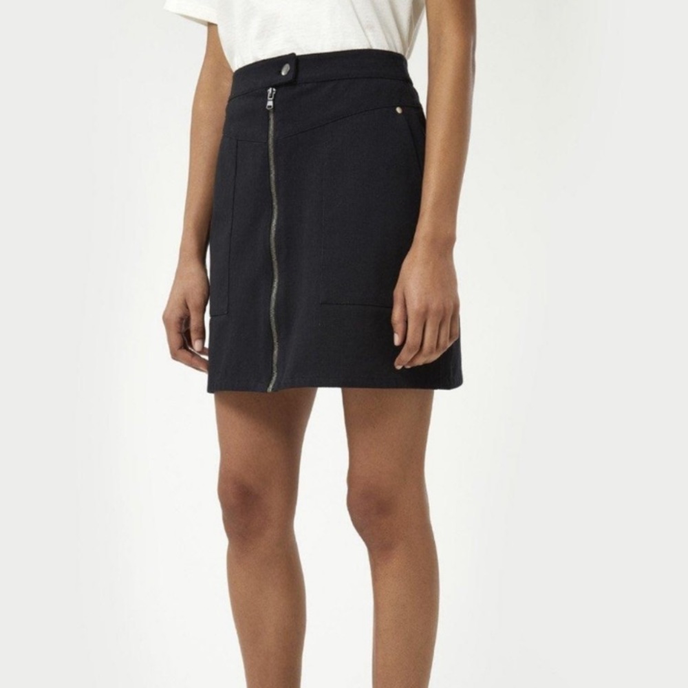 Rebecca Minkoff ~ Marigold denim mini skirt black exposed zipper